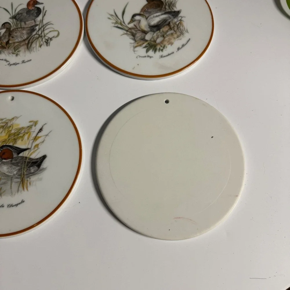Mads Stage Danish Design Duck Ceramic Wall Plaques‎ Coasters Set of 6 Vintage